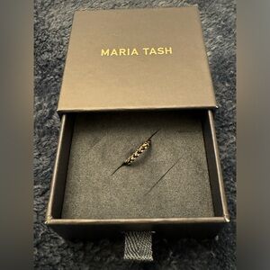 Maria Tash 18k gold and black diamond reverse set eternity hoop